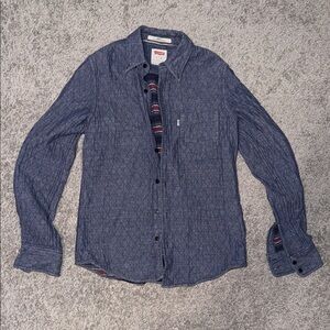 Levi's Men's Casual Blue Patterned Shirt